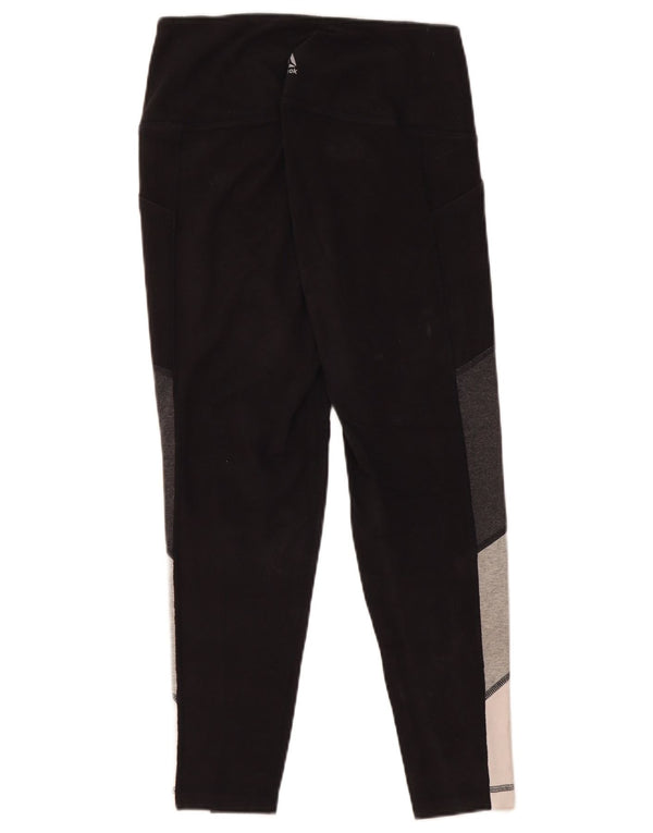 Γυναικείο κολάν REEBOK UK 10 Small Black Colourblock Βαμβακερό