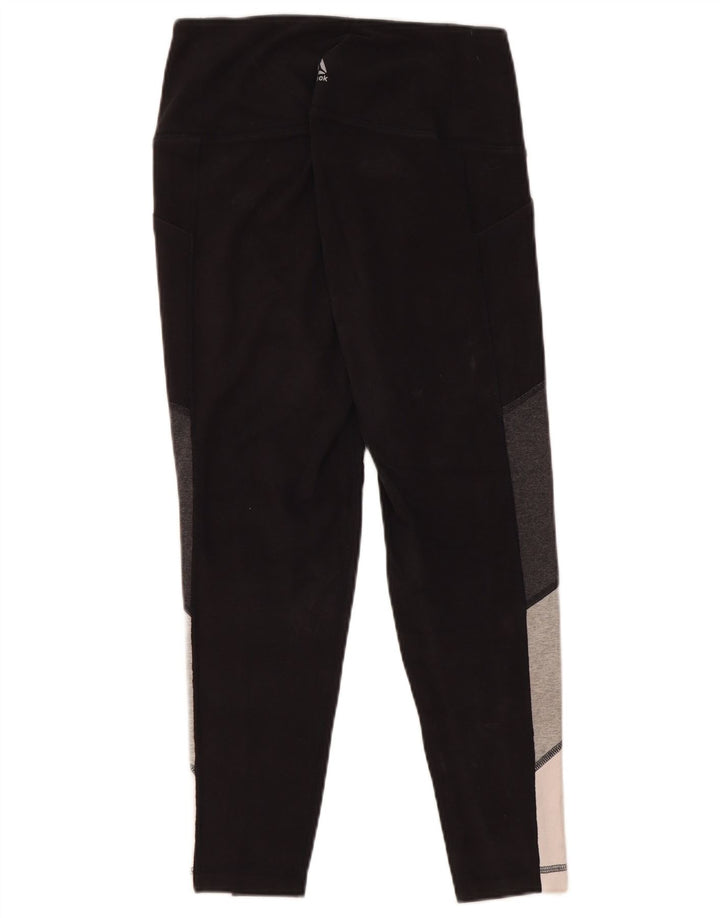 Γυναικείο κολάν REEBOK UK 10 Small Black Colourblock Βαμβακερό
