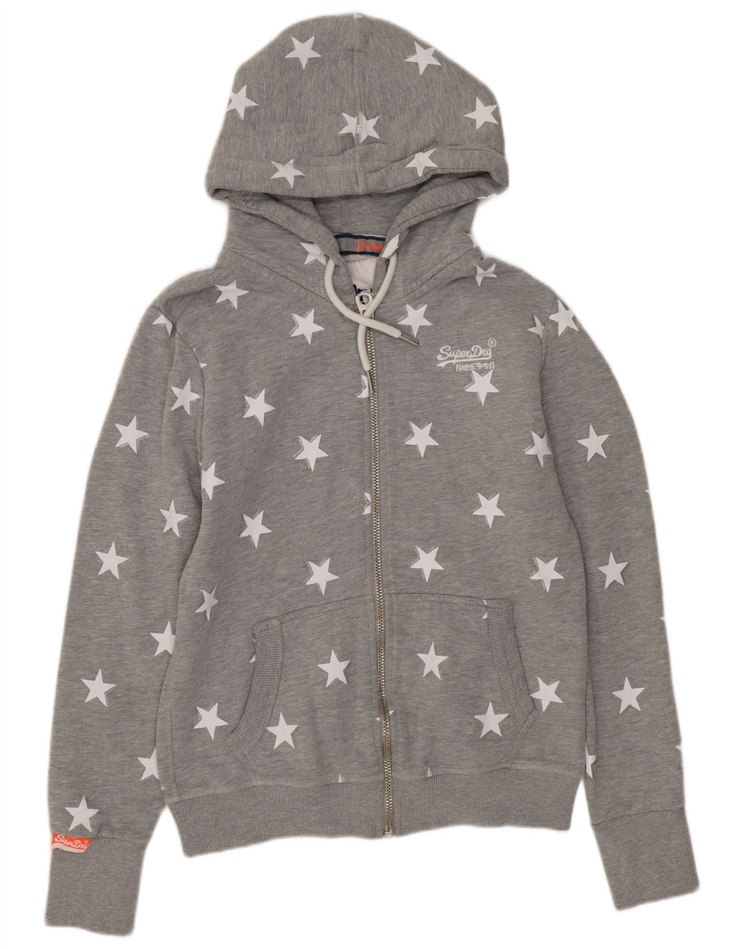 Γυναικείο πουλόβερ με κουκούλα με φερμουάρ SUPERDRY UK 12 Μεσαίου Γκρι