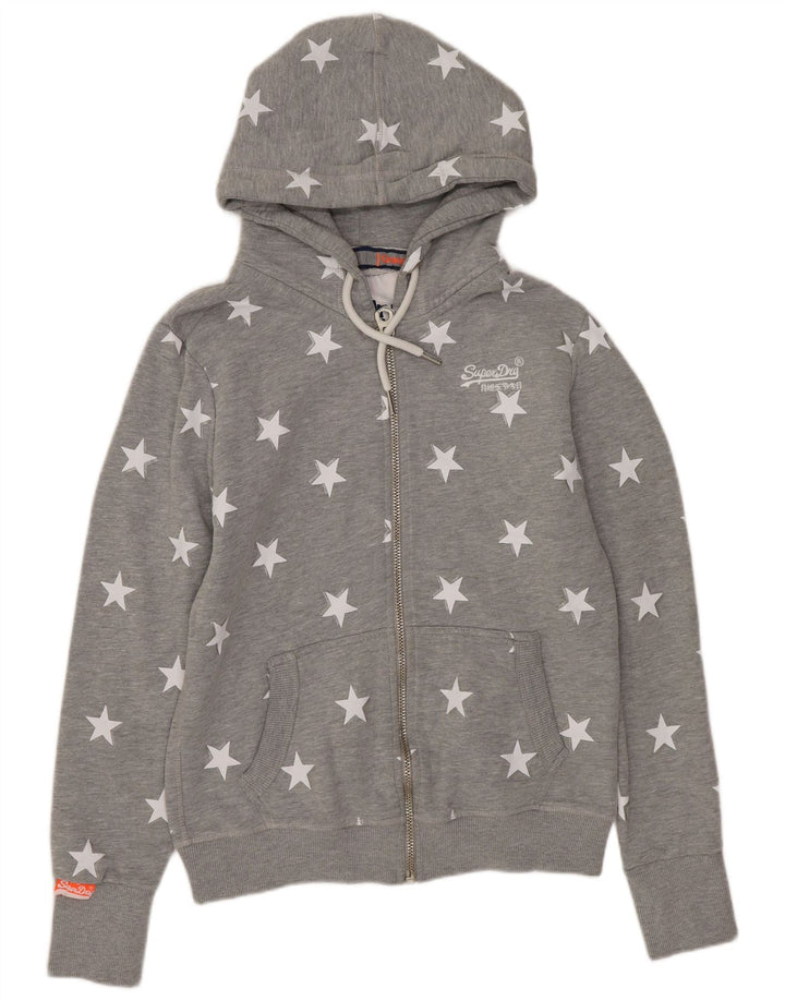 Γυναικείο πουλόβερ με κουκούλα με φερμουάρ SUPERDRY UK 12 Μεσαίου Γκρι