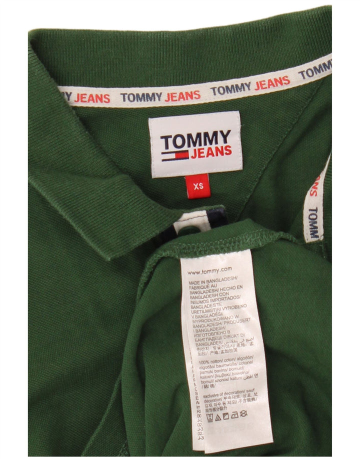 Ανδρικό μπλουζάκι πόλο Tommy Hilfiger XS Πράσινο βαμβακερό
