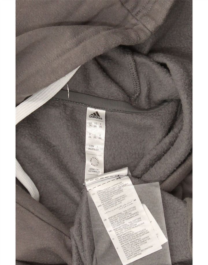 Adidas Ανδρικό Hoodie Jumper 2XL Γκρι βαμβακερό