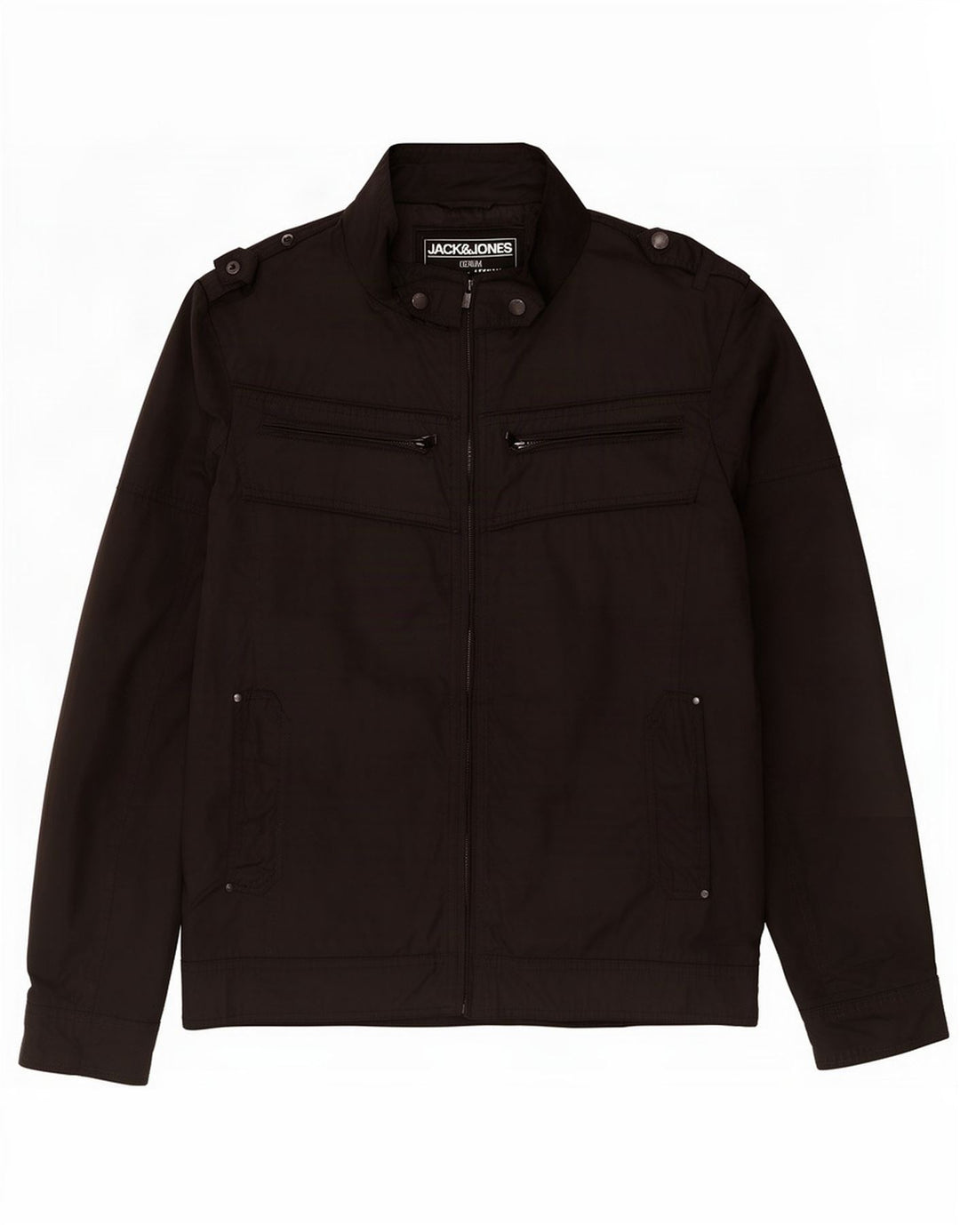 Jack & Jones Mens Military Jacket UK 40 Large Black Polyester