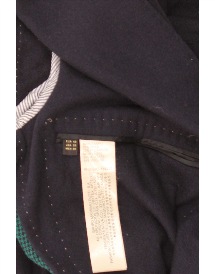 Massimo Dutti Ανδρικό σακάκι μπλέιζερ με 2 κουμπιά EU 48 Μαλλί μεσαίου μπλε ναυτικού