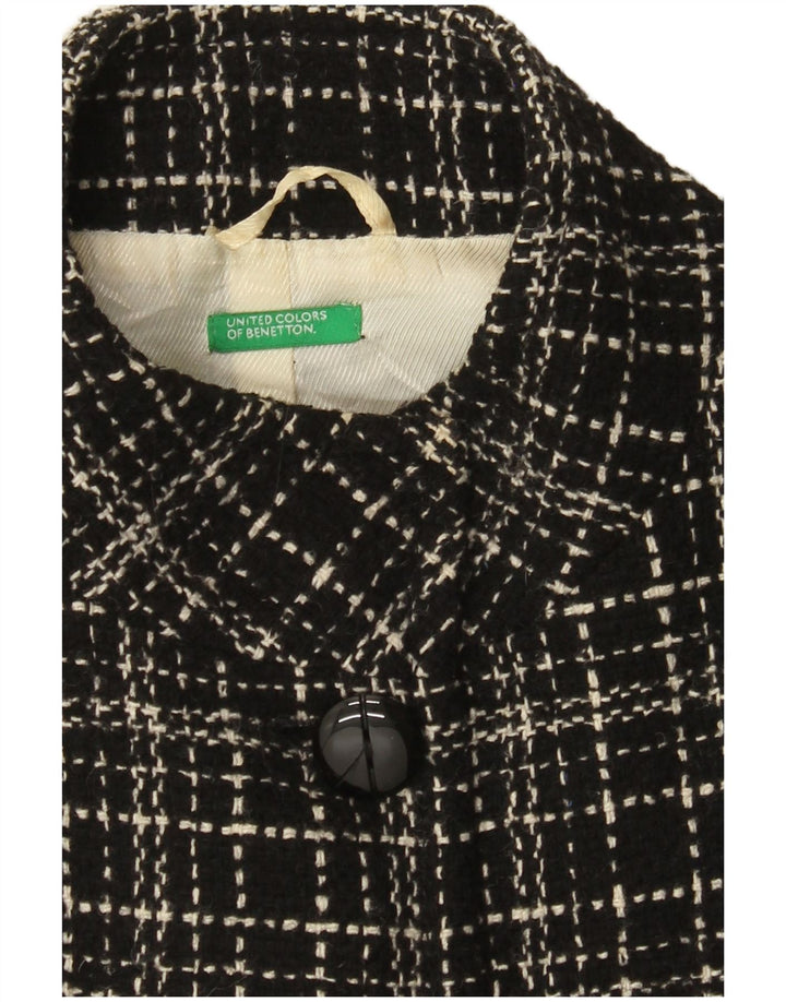 Γυναικείο παλτό Benetton UK 8 Small Black Check