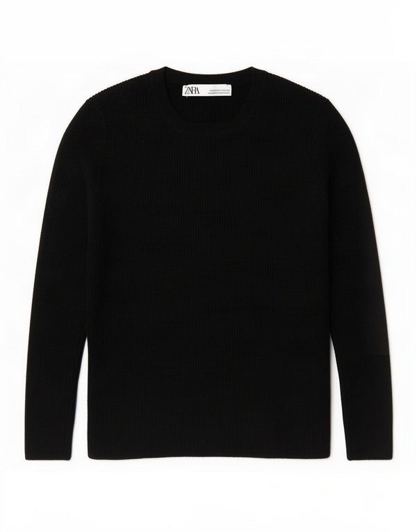 Zara Γυναικείο πουλόβερ με λαιμόκοψη Crop Crop UK 8 Small Black Viscose