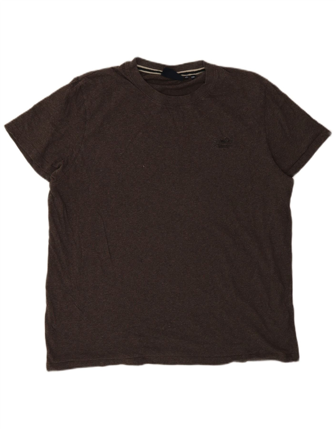 Superdry Ανδρικό T-Shirt Top 2XL Καφέ Βαμβακερό