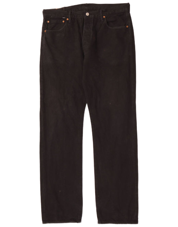 Levi's Mens 501 Straight Jeans W32 L34 Μαύρο βαμβακερό