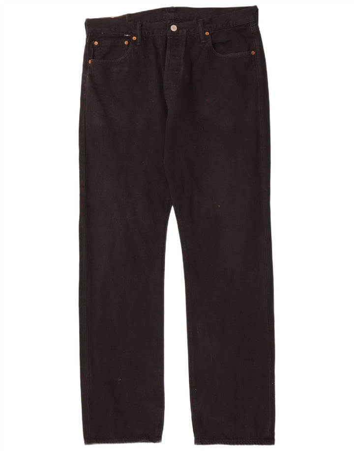 Levi's Mens 501 Straight Jeans W32 L34 Μαύρο βαμβακερό