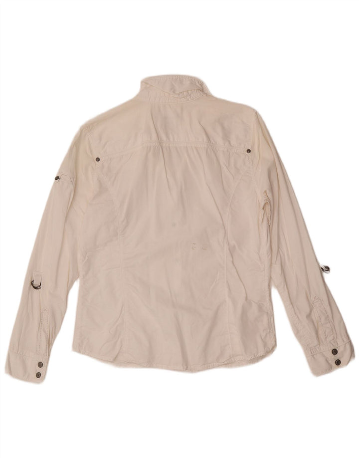 Γυναικείο πουκάμισο Eddie Bauer UK 14 Μεσαίο λευκό βαμβακερό