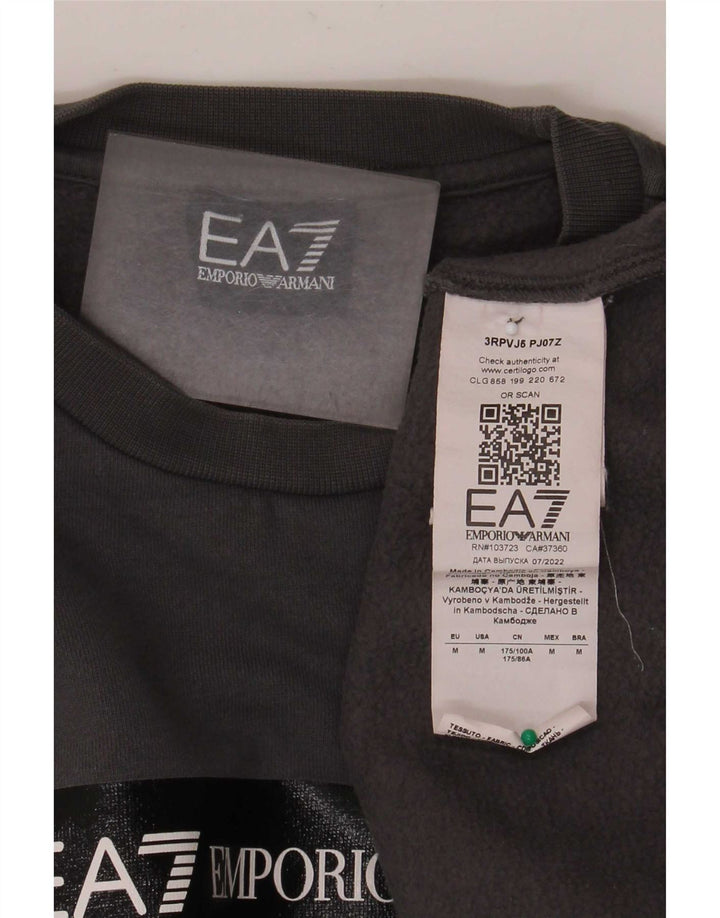Ανδρικό γραφικό φούτερ Emporio Armani Jumper Μεσαίο γκρι βαμβακερό