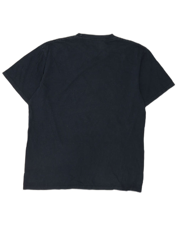 Hard Rock Cafe Ανδρικό γραφικό T-Shirt London Top Large Navy Blue Cotton
