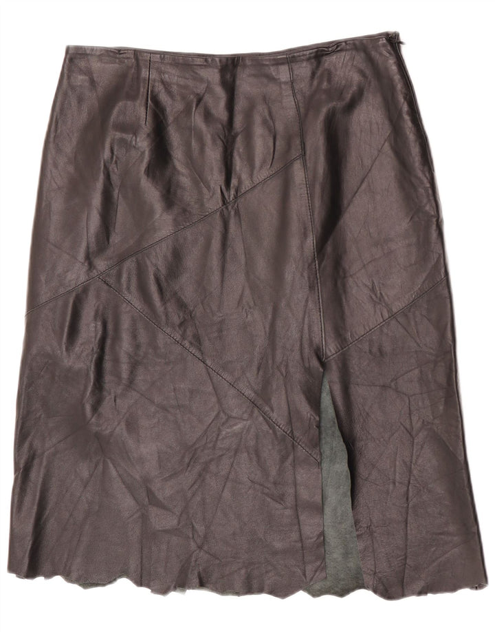 Vintage Γυναικεία Δερμάτινη Φούστα IT 48 XL W32 Μαύρη Δερμάτινη