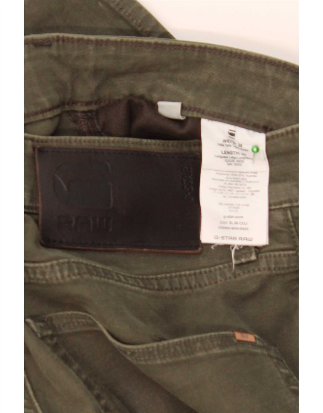 Ανδρικό Slim Jeans G-Star W30 L32 Χακί βαμβακερό