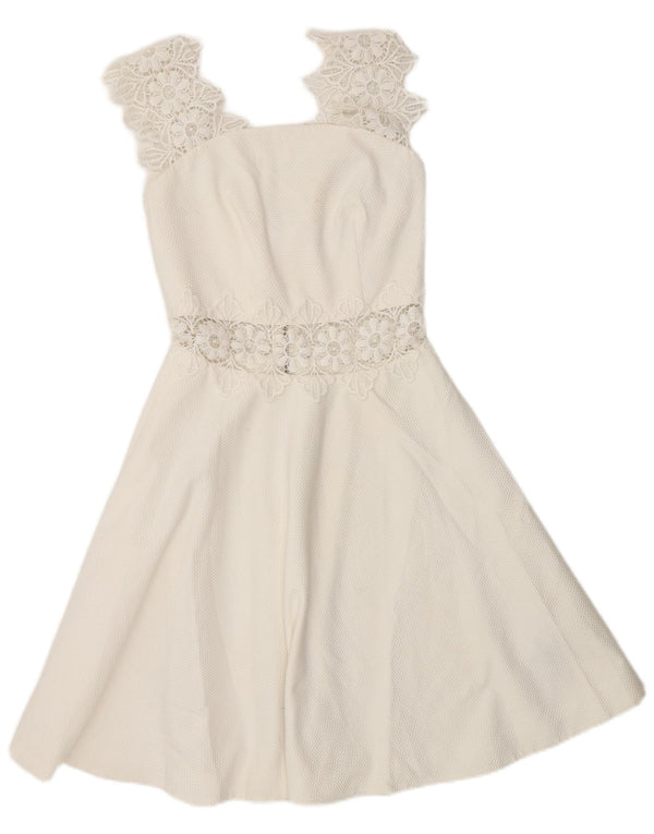 Ted Baker Γυναικείο Αμάνικο Φόρεμα UK 4 XS Λευκός Πολυεστέρας