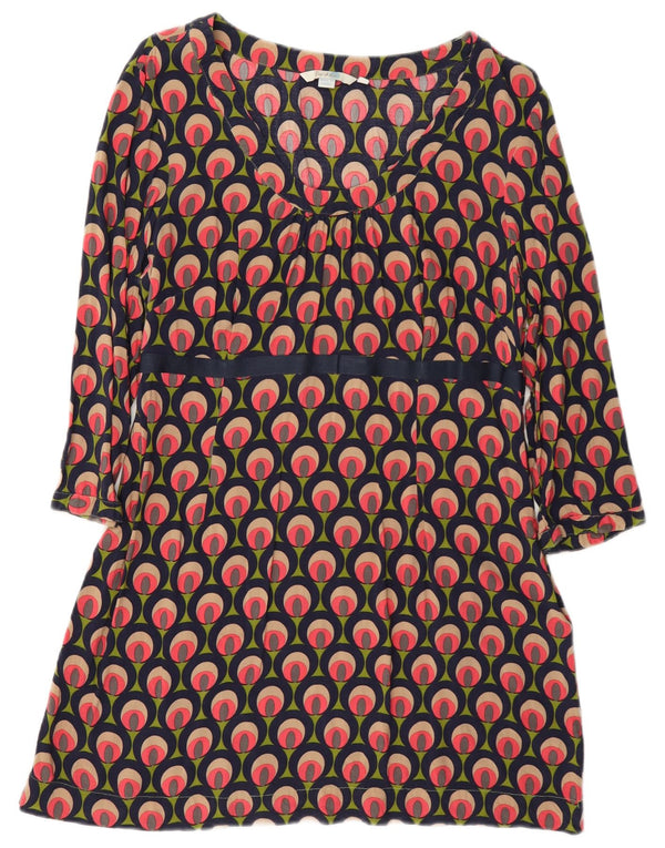 Boden γυναικείο φόρεμα 3/4 με μανίκια A-line UK 18 XL πολύχρωμο γεωμετρικό