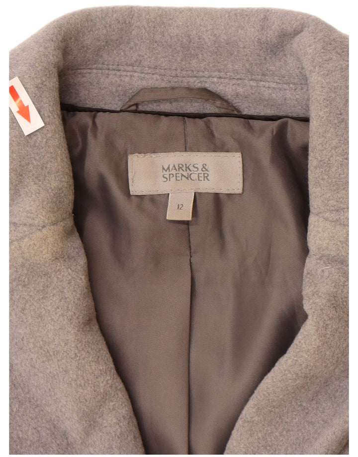 Marks & Spencer Γυναικείο Πανωφόρι UK 12 Medium Grey New Wool