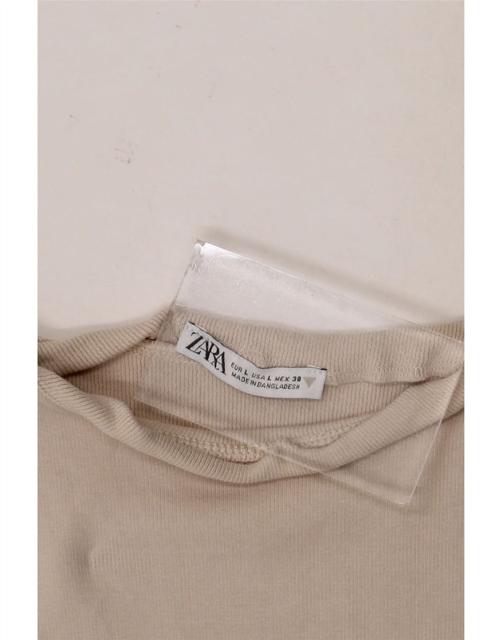 Zara Γυναικείο Crop Vest Top UK 14 Large Beige