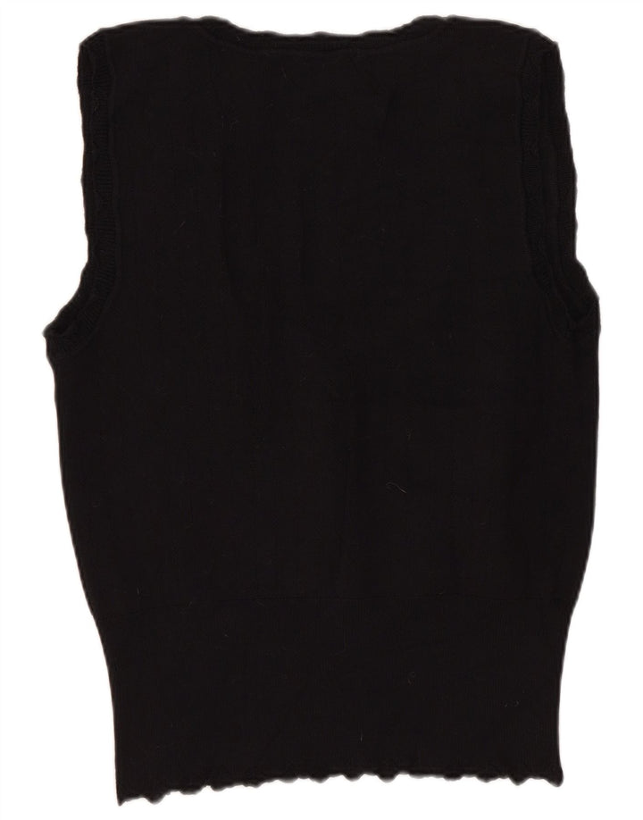 Zara Γυναικείο γιλέκο Crop Tank Top UK 14 Large Black Viscose