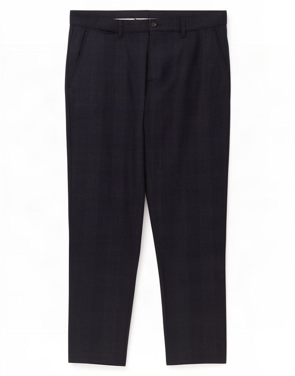 Zara Ανδρικό παντελόνι Chino Slim EU 42 Large W32 L28 Navy Blue Check