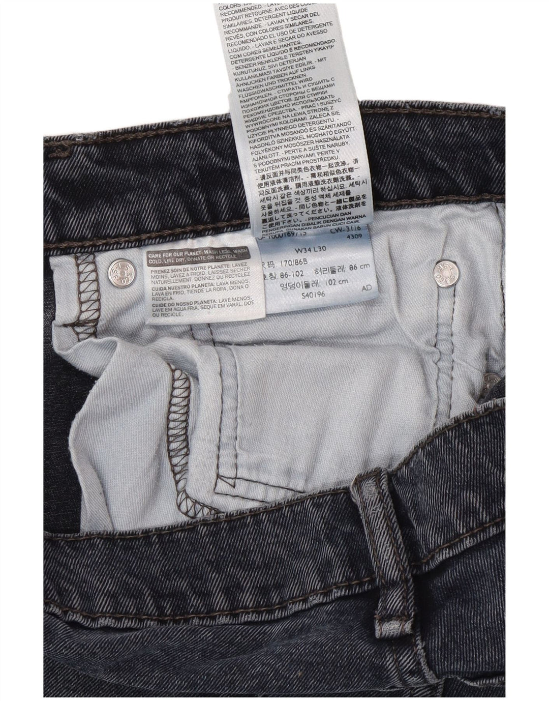 Ανδρικό τζιν Levi's Slim W34 L30 Navy Blue Cotton