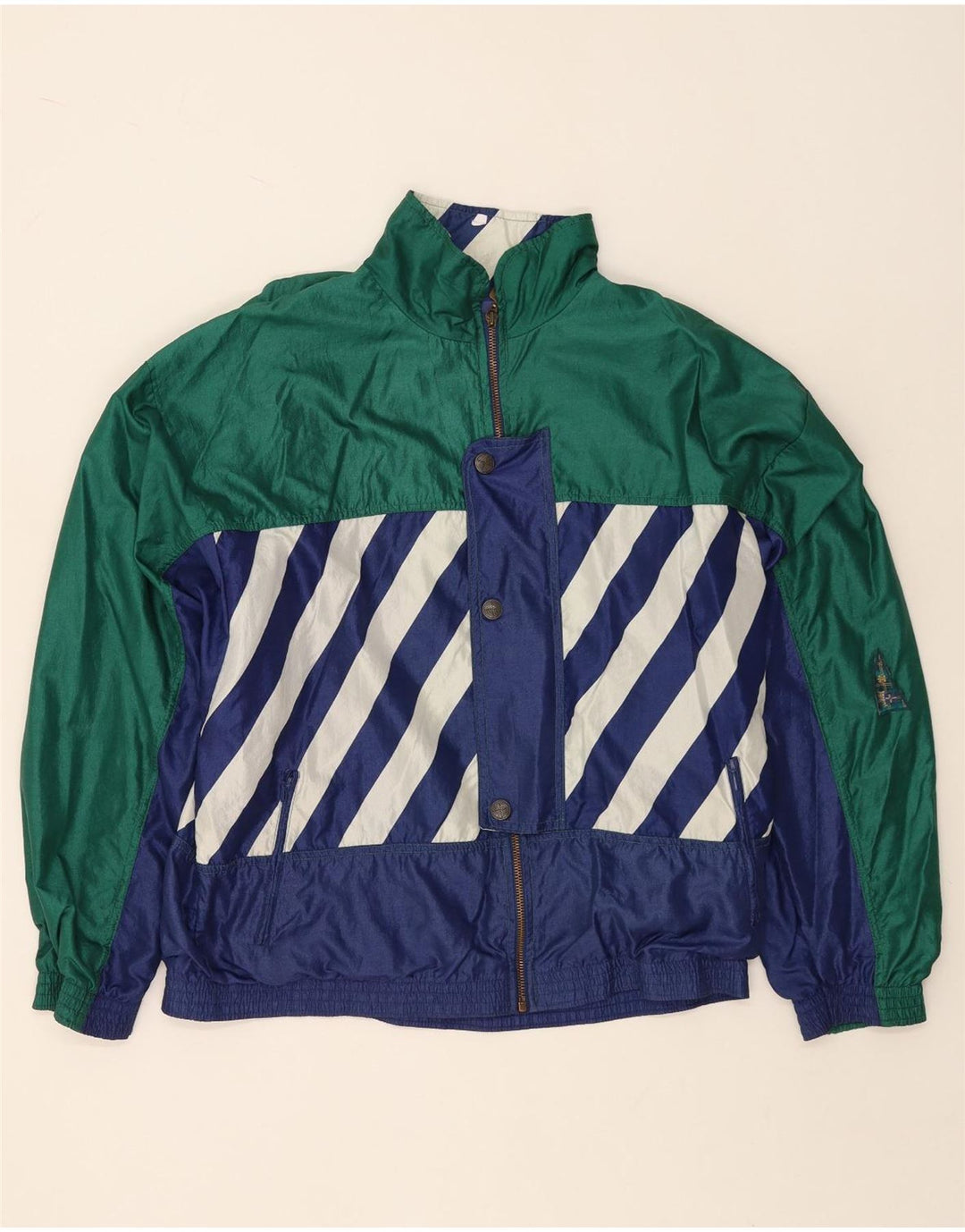 ATHLETA Γυναικεία φόρμα φόρμας γραφικών Top Jacket UK 22 3XL Green Colourblock