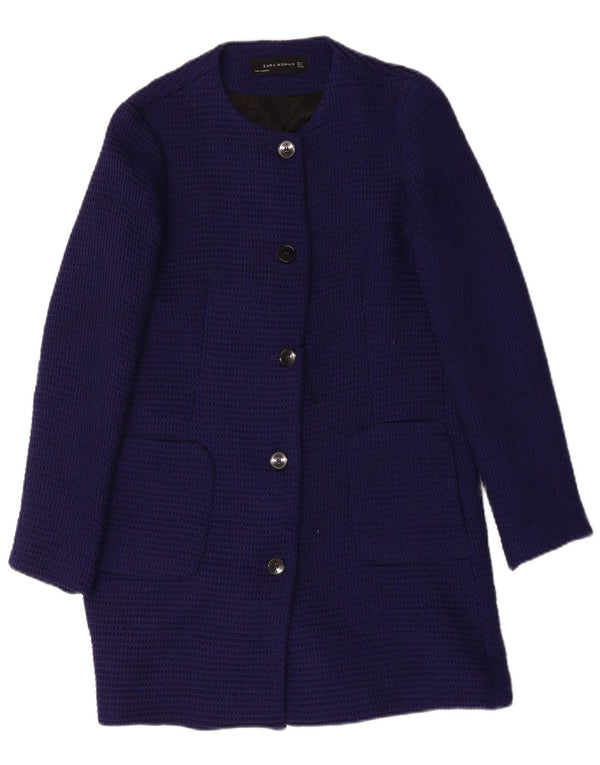 Zara Γυναικείο Πανωφόρι UK 10 Small Navy Blue