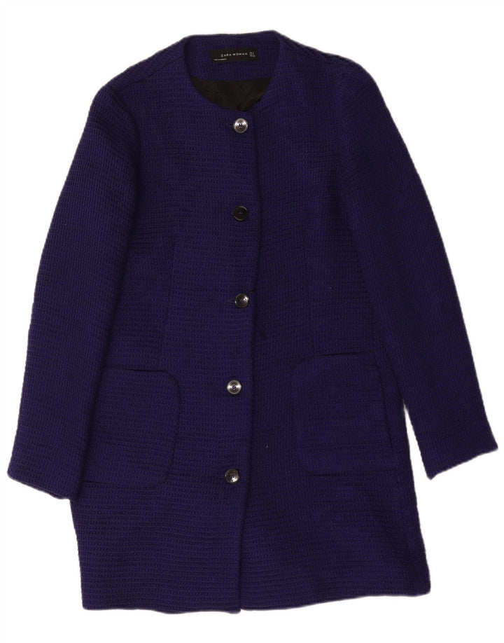 Zara Γυναικείο Πανωφόρι UK 10 Small Navy Blue