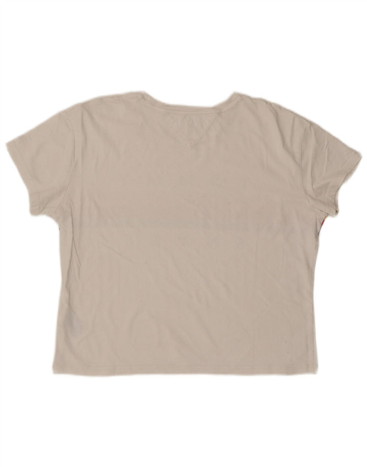 Γυναικείο γραφικό μπλουζάκι TOMMY HILFIGER Top UK 14 μεσαίο λευκό βαμβακερό