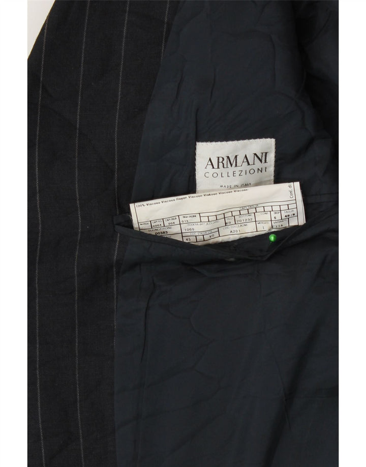 Armani Collezioni Ανδρικό σακάκι μπλέιζερ IT 48 Small Navy Blue Pinstripe