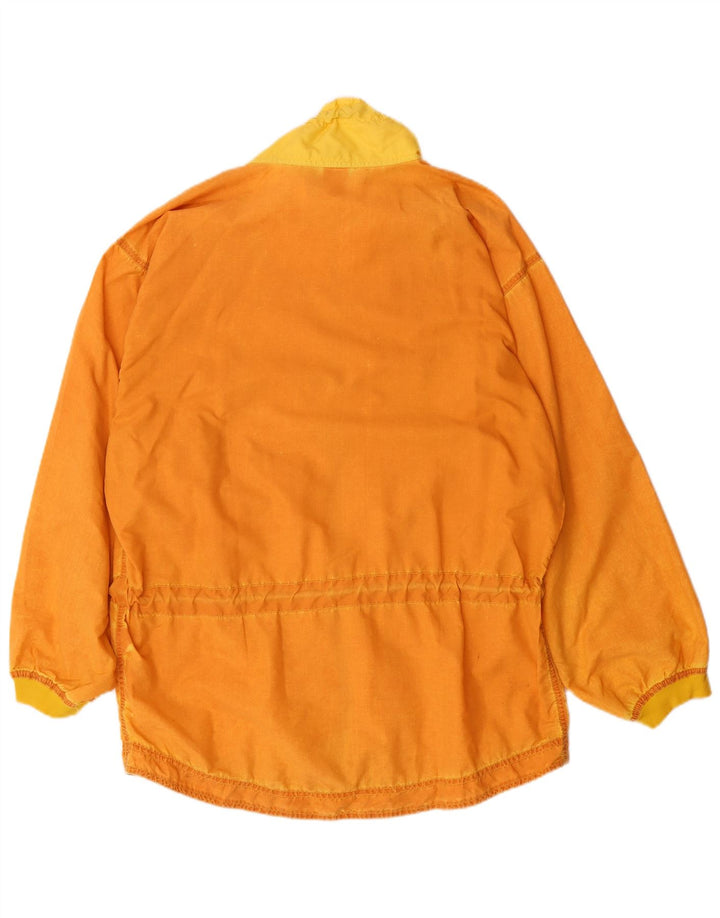 BELFE Womens Oversized Windbreaker Coat UK 12 Medium Orange Colourblock