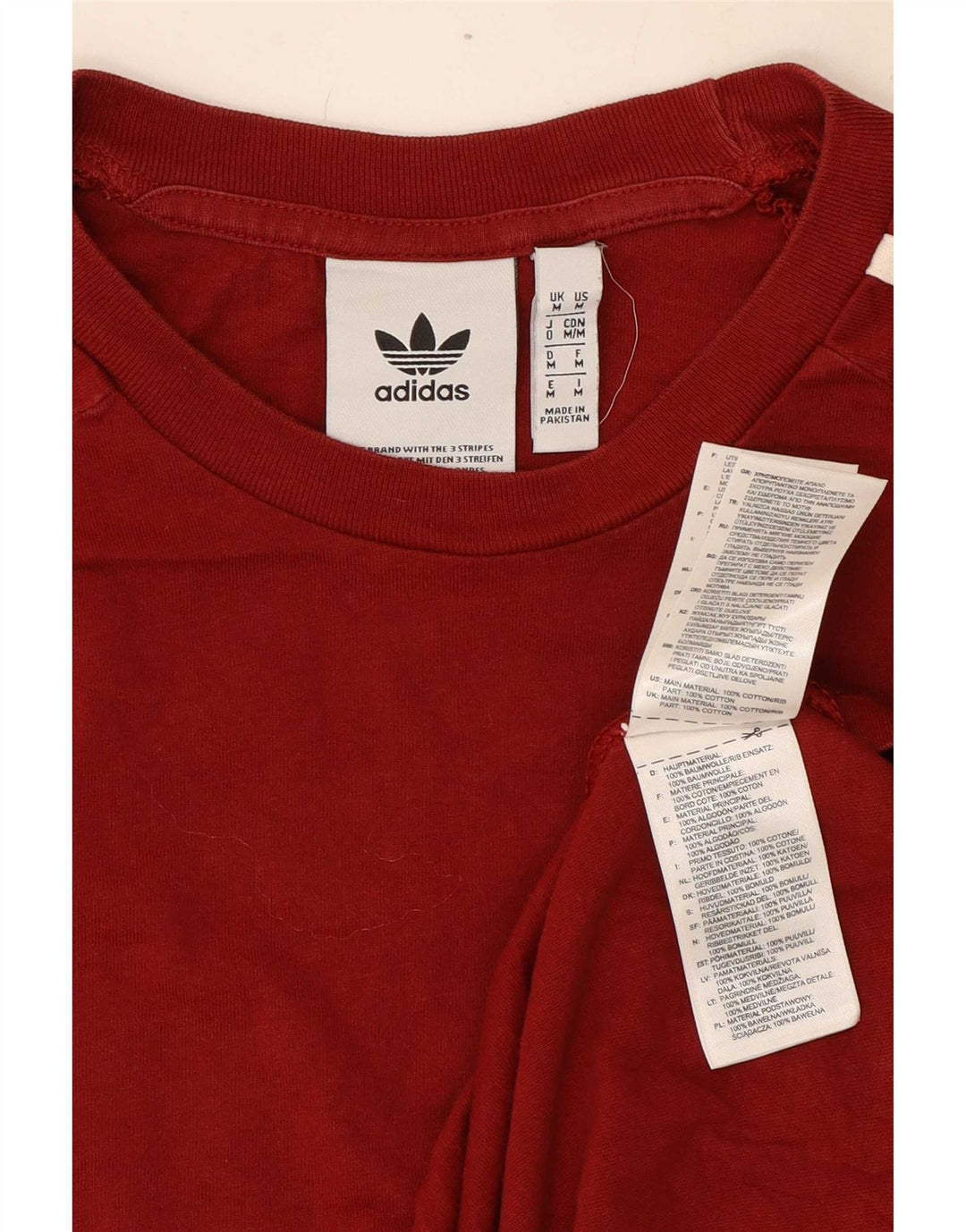 Ανδρικό T-Shirt Adidas Top από μεσαίο μπορντό βαμβάκι