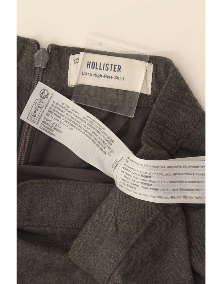 Hollister Γυναικεία Μίνι Φούστα UK 14 Μεγάλη W30 Γκρι Πολυεστέρας