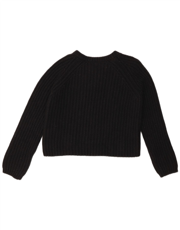 BENETTON Γυναικεία Ζακέτα Crop UK 10 Small Black Wool