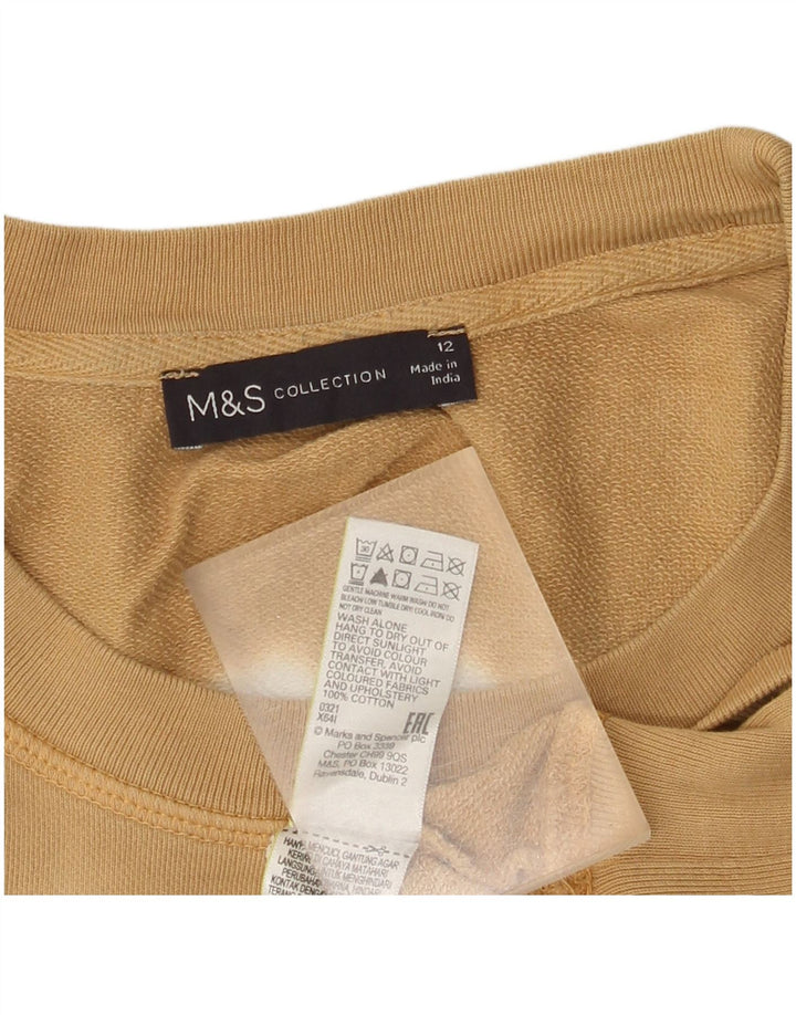 Marks & Spencer Γυναικεία Φούτερ Jumper UK 12 Βαμβακερό μεσαίο μπεζ ριγέ