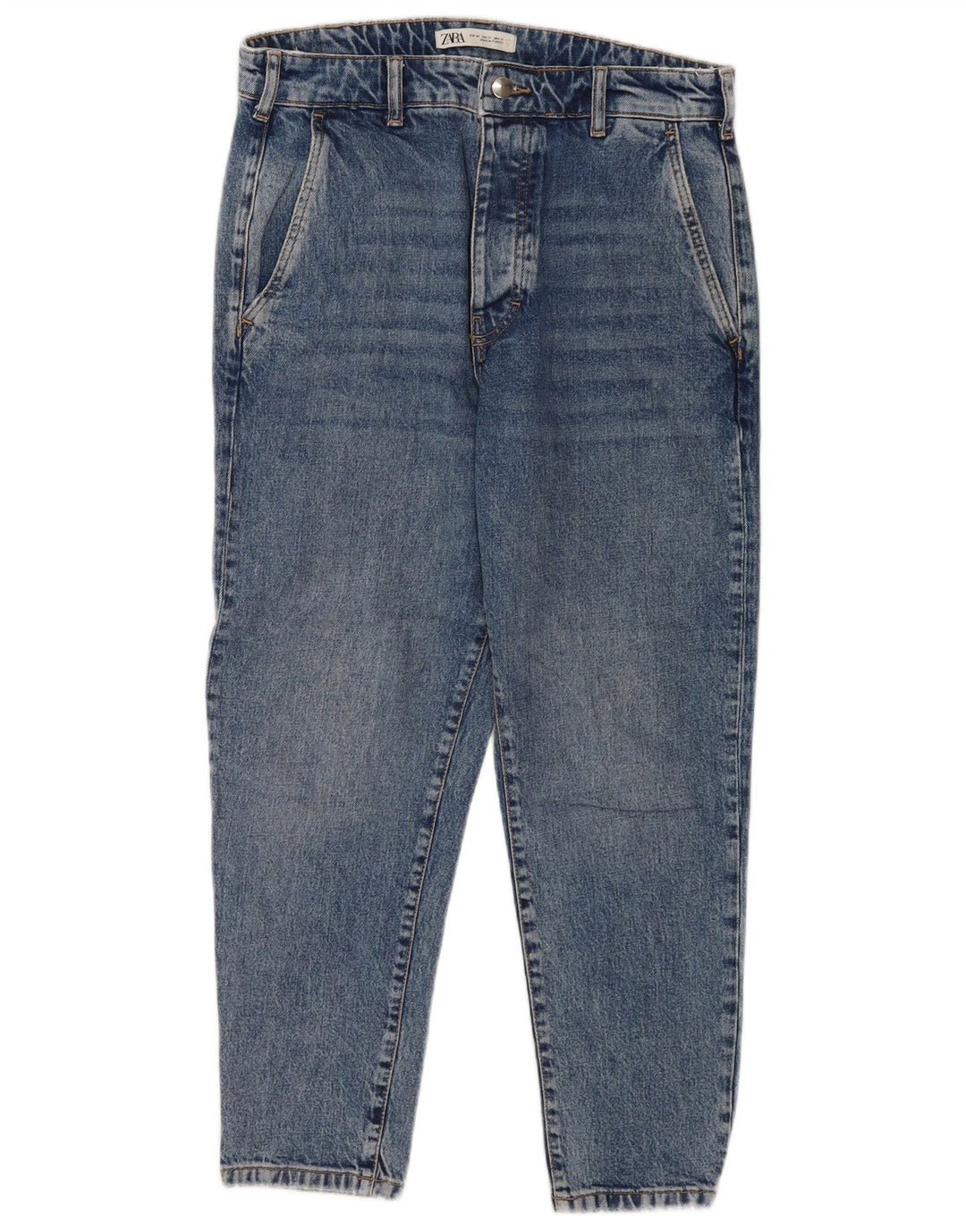 Zara Ανδρικό Cropped Tapered Jeans EU 40 Medium W31 L25 Blue