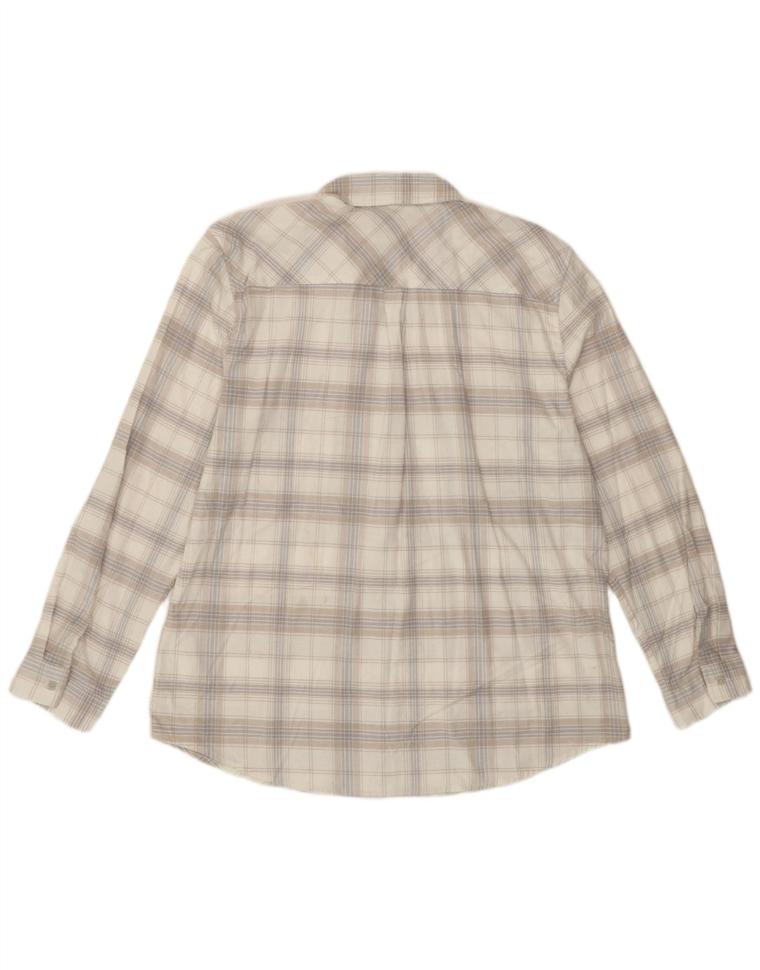 Eddie Bauer Γυναικείο φανελένιο πουκάμισο UK 18 XL Off White, καρό βαμβακερό