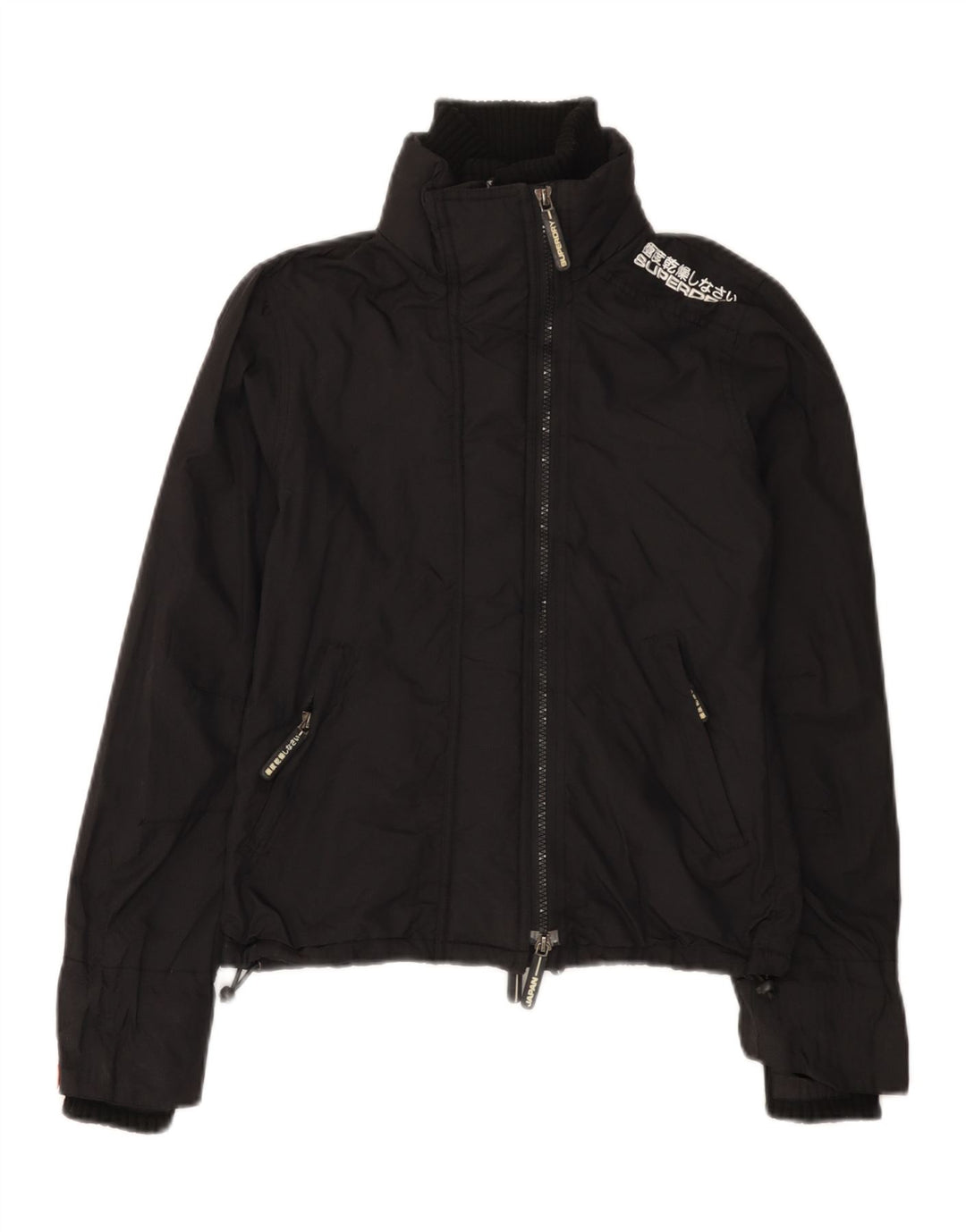 Superdry Γυναικείο γραφικό μπουφάν βροχής UK 6 XS μαύρο νάιλον