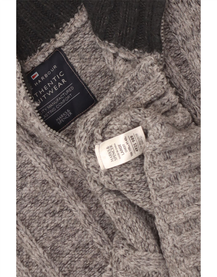 Ανδρικό πουλόβερ με φερμουάρ MARKS & SPENCER UK 41/43 Large Grey