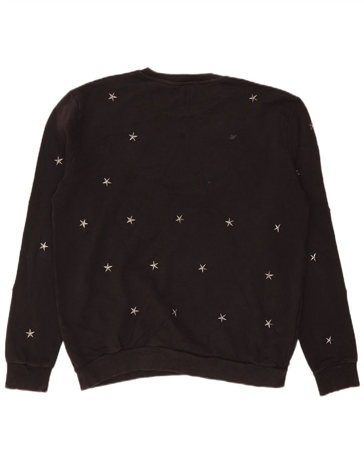 Zara Ανδρικό Φούτερ Jumper XL Μαύρο γεωμετρικό βαμβακερό