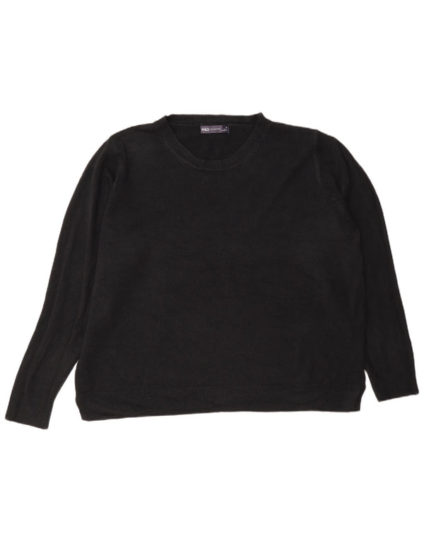 Marks & Spencer Γυναικείο πουλόβερ με κανονική εφαρμογή Crew Neck Jumper UK 22 2XL Μαύρο