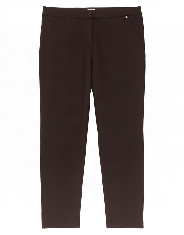 Gerry Weber Γυναικείο λεπτό παντελόνι Chino UK 16 μεγάλο W34 L29 μαύρο βαμβακερό