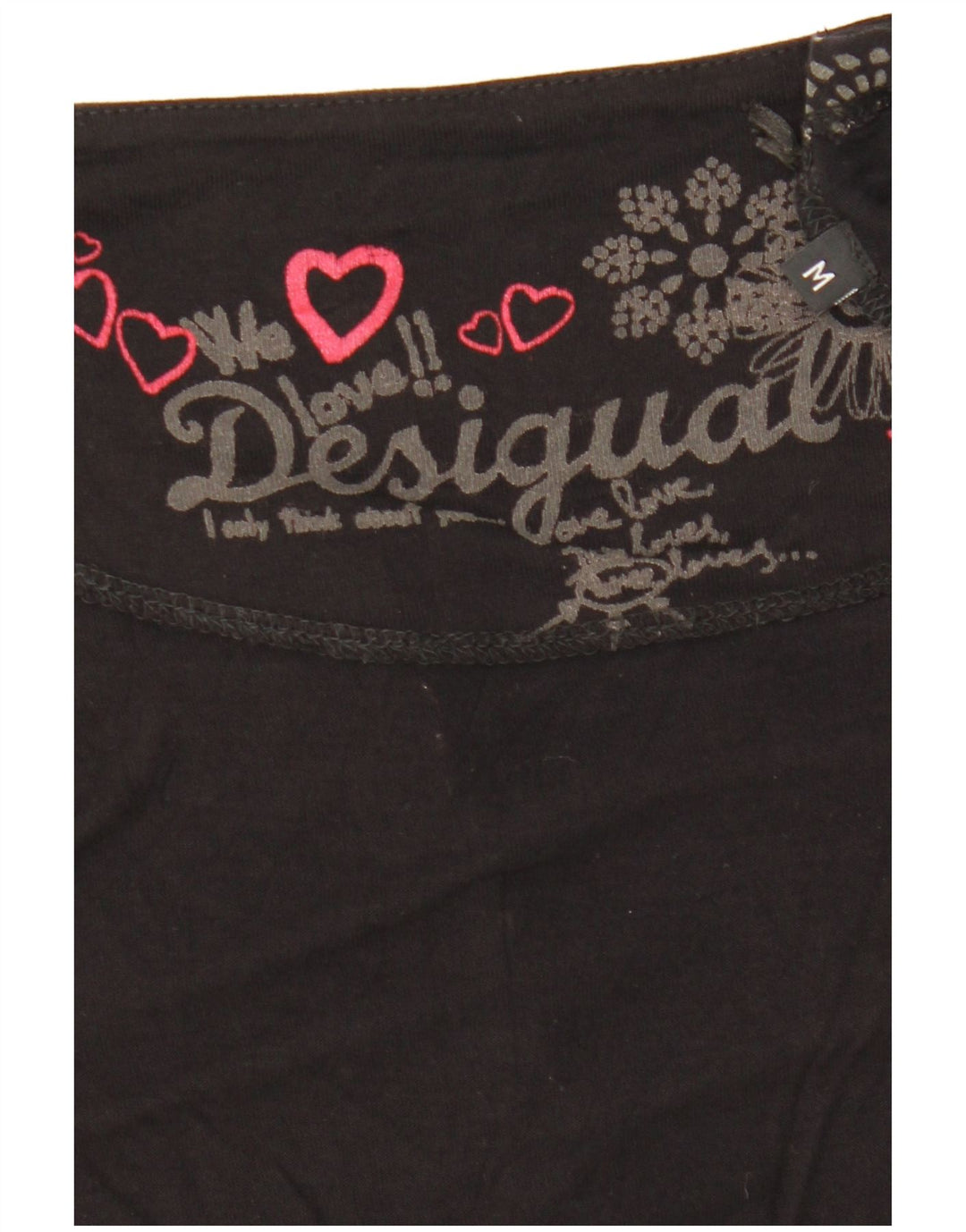 Desigual Γυναικεία Oversized Γραφική Μπλούζα Τοπ UK 14 Medium Black Geometric