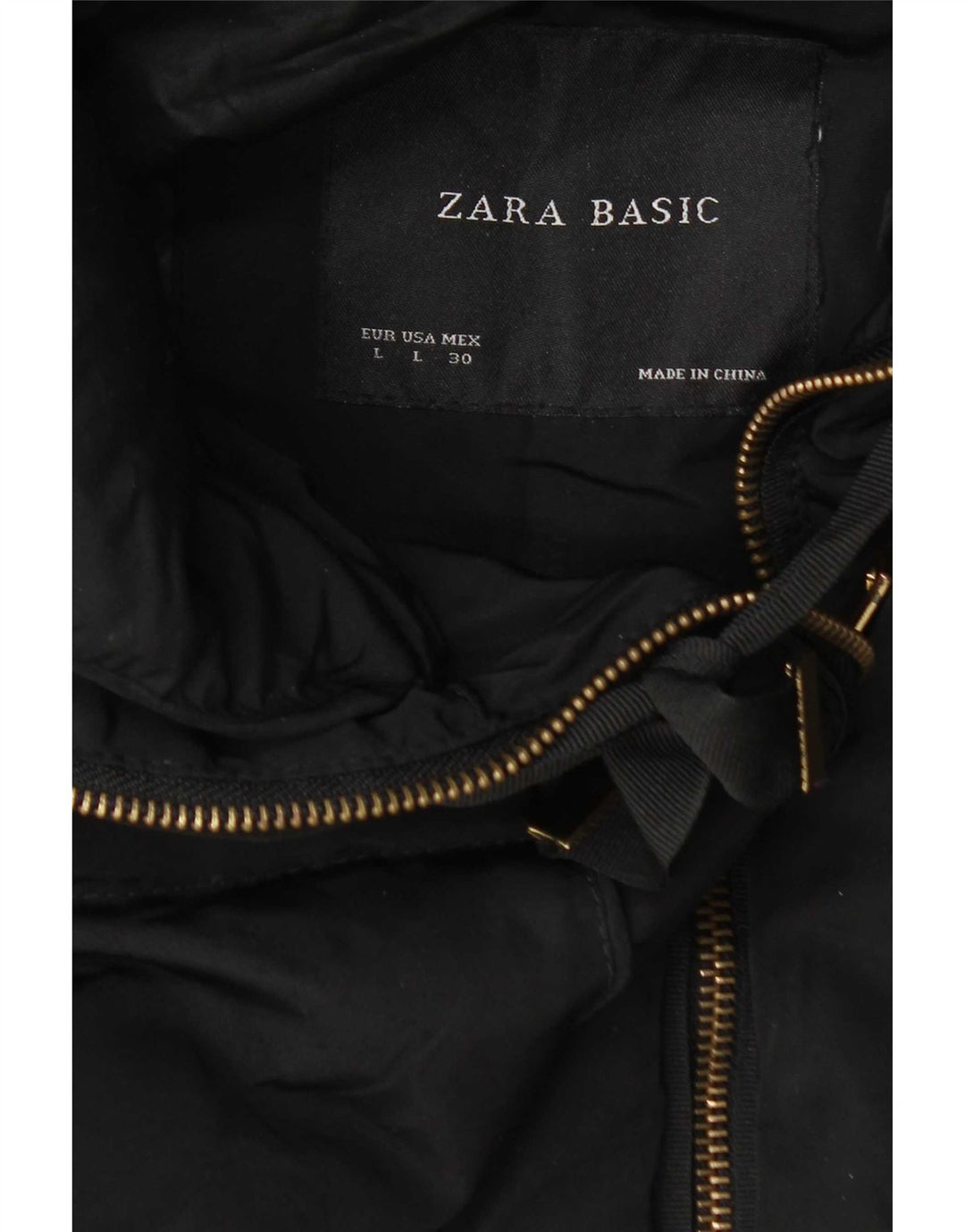 Zara Γυναικείο παλτό με κουκούλα UK 14 Large Μαύρο