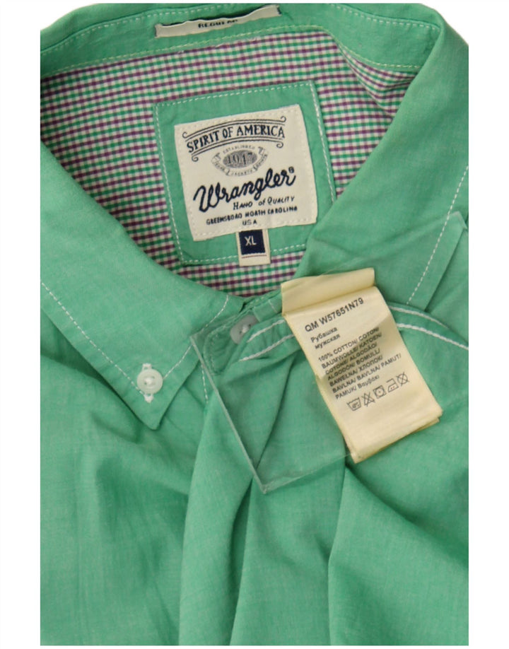 Ανδρικό πουκάμισο Wrangler Regular Fit XL Πράσινο βαμβακερό
