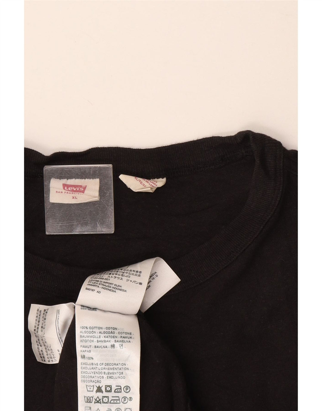 LEVI'S Γυναικείο T-Shirt Top UK 18 XL Μαύρο βαμβακερό