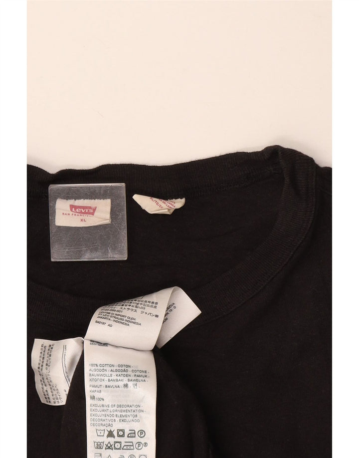LEVI'S Γυναικείο T-Shirt Top UK 18 XL Μαύρο βαμβακερό