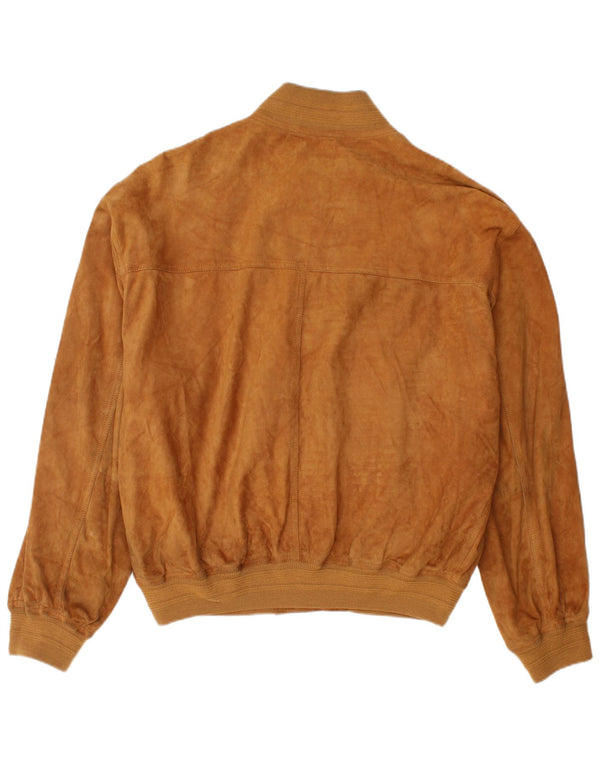 Vintage Ανδρικό Suede Bomber Jacket UK 40 Large Brown