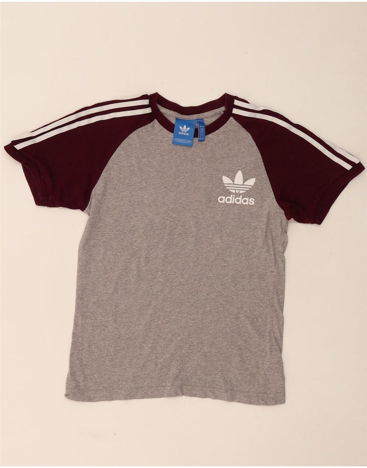 Ανδρικό T-Shirt ADIDAS Top Small Grey Colourblock Βαμβακερό