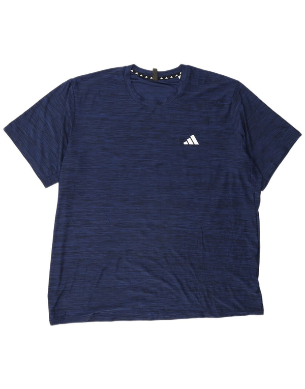Adidas Ανδρικό T-Shirt Aeroready Top 2XL Navy Blue Flecked Polyester